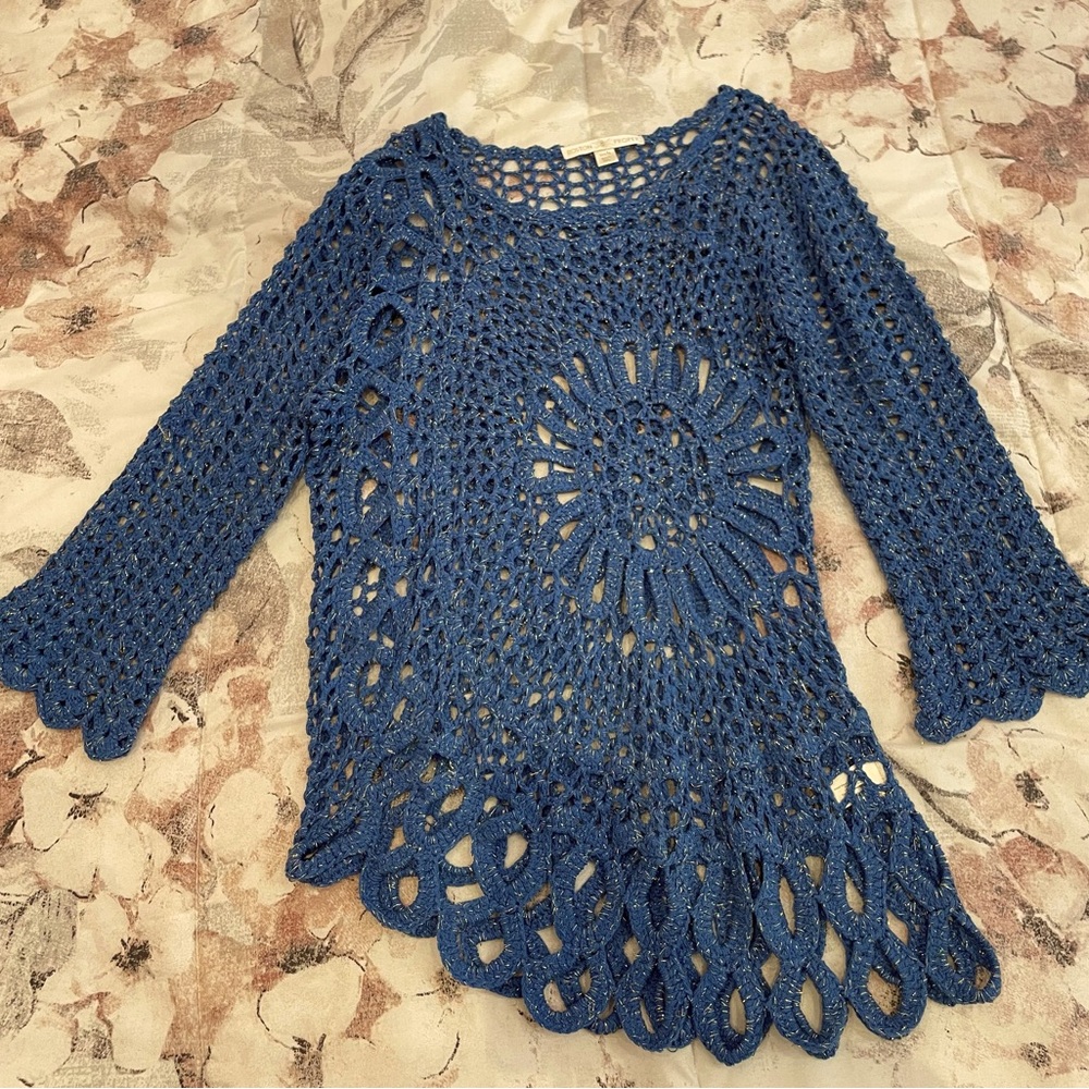 Blue Crochet sweater